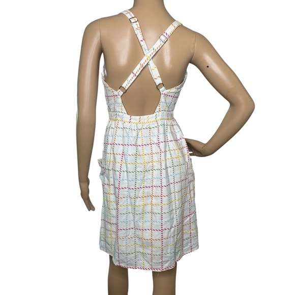 Modcloth White Plaid Sundress button down 2 - Picture 3 of 6